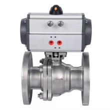 stainless steel 304/316 Pneumatic flange ball valve DN15 hydraulic flow solenoid  pneumatic valve solenoid valve